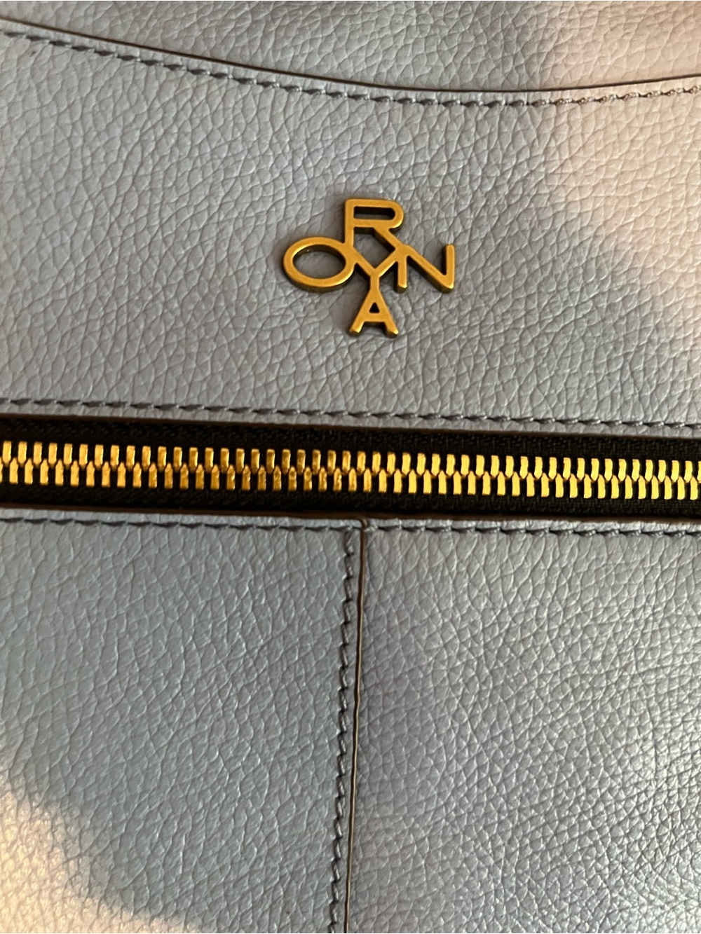orYANY Sarah Satchel in Sky Blue pebbled genuine leather. - Picture 9 of 12